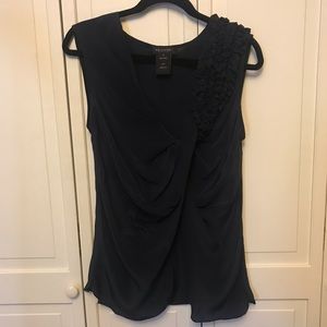 MM Couture By Miss Me Blue Silk Tank Top